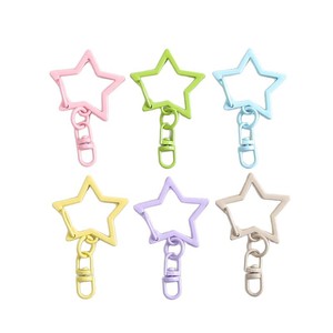 Best-Selling DIY Star-Shaped Five-Point Keychain Golden Brass Alloy Fastener Acrylic Tail Pendant Premium Metal Jewelry - Product Image 1