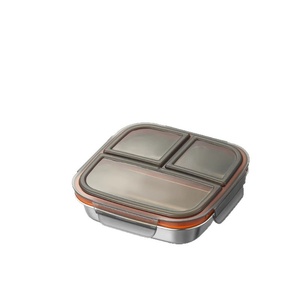 Contenedor de Aperitivos Dividido de Acero Inoxidable 304 con Tapa Hermética, Lonchera Bento de 3 o 4 Compartimentos para Niños y Adultos, Preparación de Comidas - Product Image 5
