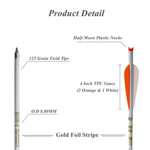Perno de ballesta de carbono para tiro con arco, eje de flecha de carbono de 16/18/20 pulgadas, paletas de TPU, puntas de campo de acero inoxidable aptas para ballesta - Product Image 4