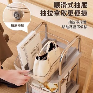 Portable Backpack Organizer 2 Tier With Casters For Kids Books Storage Rack Stationery Holder Rectangle Standing Type - Product Image 4