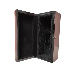 New Luxury Wooden Wine Box High Glossy Painting Whisky Gift Box Single Wine Champagne Whisky Packing Box Wood Wine Storage Case