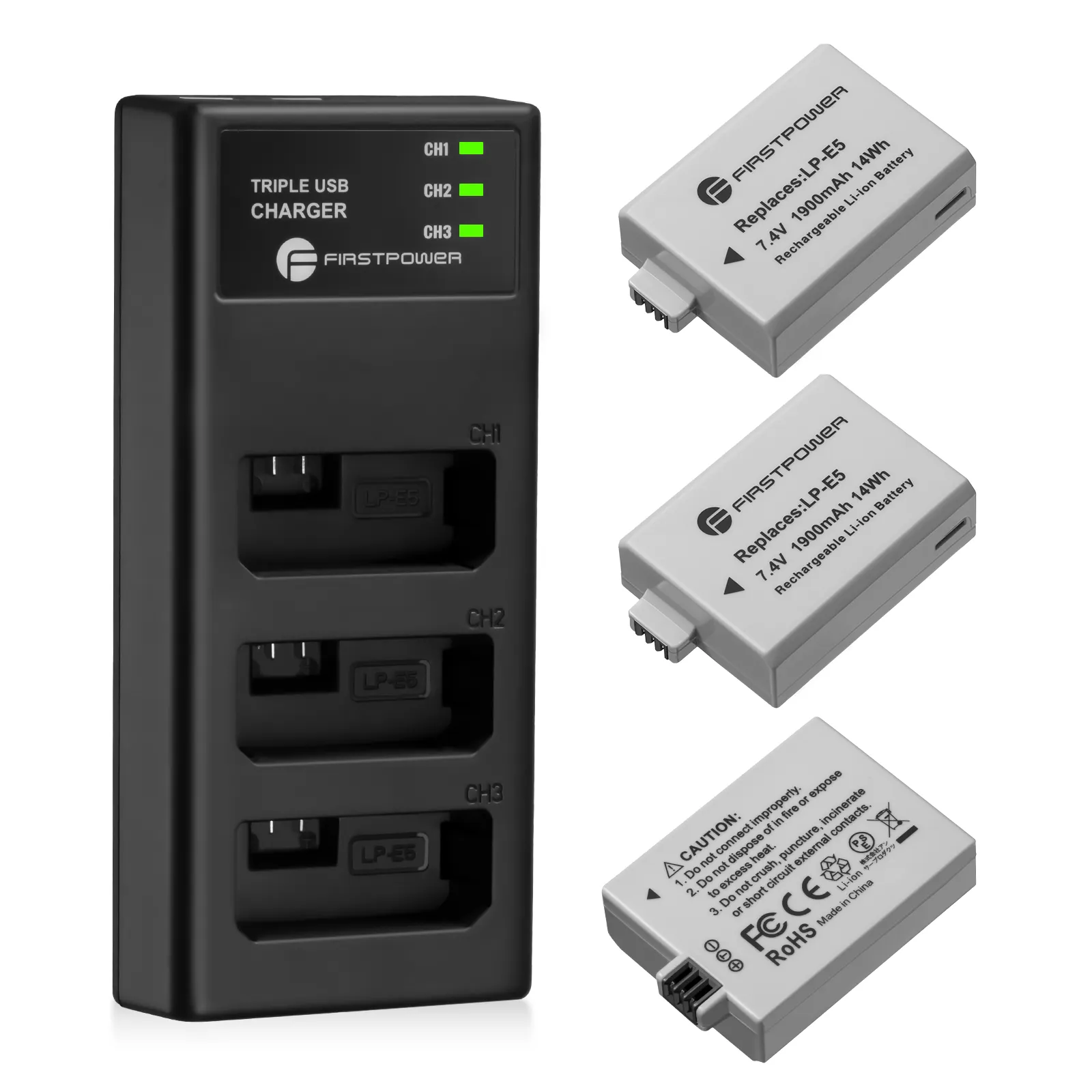 Meilleure vente 3 slots Rechargeable 5v 2.4a Portable Usb Charger 1900mAh 7.4v Camera Batteries Pack Chargeur