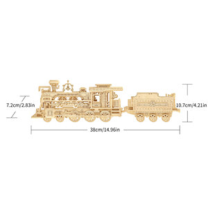 Rompecabezas 3D Estereoscópico de Tren de Vapor, Juguete Educativo Decorativo de Madera Hecho a Mano, Modelo de Ensamblaje DIY - Product Image 2