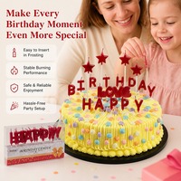 Ensemble de bougies lettres rouges vives pour décoration de gâteau d'anniversaire, bougies alphabet HAPPY BIRTHDAY en cire de paraffine de qualité supérieure, vente en gros