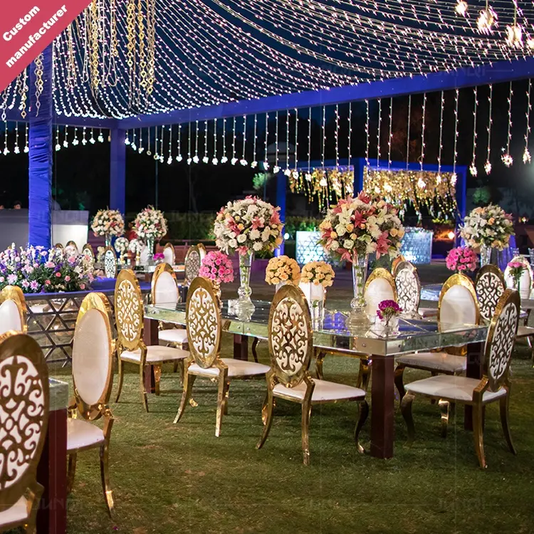 현대 럭셔리 스테인레스 스틸 다리 벨벳 패브릭 식당 결혼식 식당 의자
