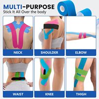 Ruban de kinésiologie imperméable avec logo personnalisé, 16 rouleaux, pack en gros, multicolores, élastique, pour le sport, marque privée