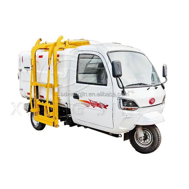 Small Electric Three-Wheeled Garbage Truck Baterry Tricycle Garbage Vehicles 3cbm for export