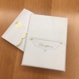 Caja de Lujo para <span class=keywords><strong>Invitaciones</strong></span> de <span class=keywords><strong>Boda</strong></span>, Diseño Real Dorado, Impresión Acrílica Personalizada con Bronceado - Product Image 2