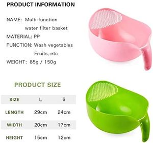 Panier égouttoir en plastique PP pour la cuisine, idéal pour laver le riz, les fruits et les légumes - Vente en gros - Product Image 3
