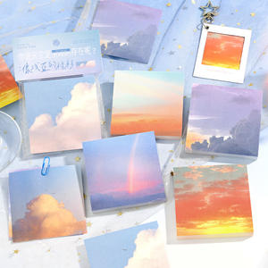 100 hojas/paquete de notas adhesivas Hey Look up artístico cielo nubes hecho a mano diario notas decorativas - Product Image 2
