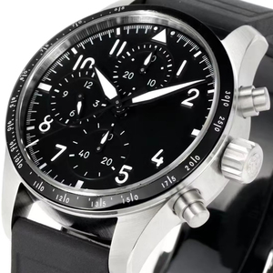 Black business sports <b>watch</b> of high quality with 41mm <b>rubber</b> strap, automatic movement, men's luminous mechanical <b>watch</b> - Product Image 1