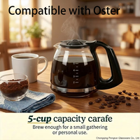 Carafe de rechange en verre borosilicate de haute qualité pour cafetière Oster 5 tasses, style américain, écologique, 750 ml, vente en gros usine