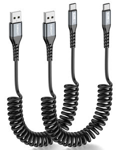 Cable de Carga Rápida Flexible y Retráctil SUNGUY, Tipo C, Trenzado de Nailon, Cable de Datos Resistente con Resorte - Product Image 5