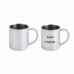 Laser 220ml Kinder doppelwandige Edelstahl Kaffeetasse mit Griff - Product Image 1