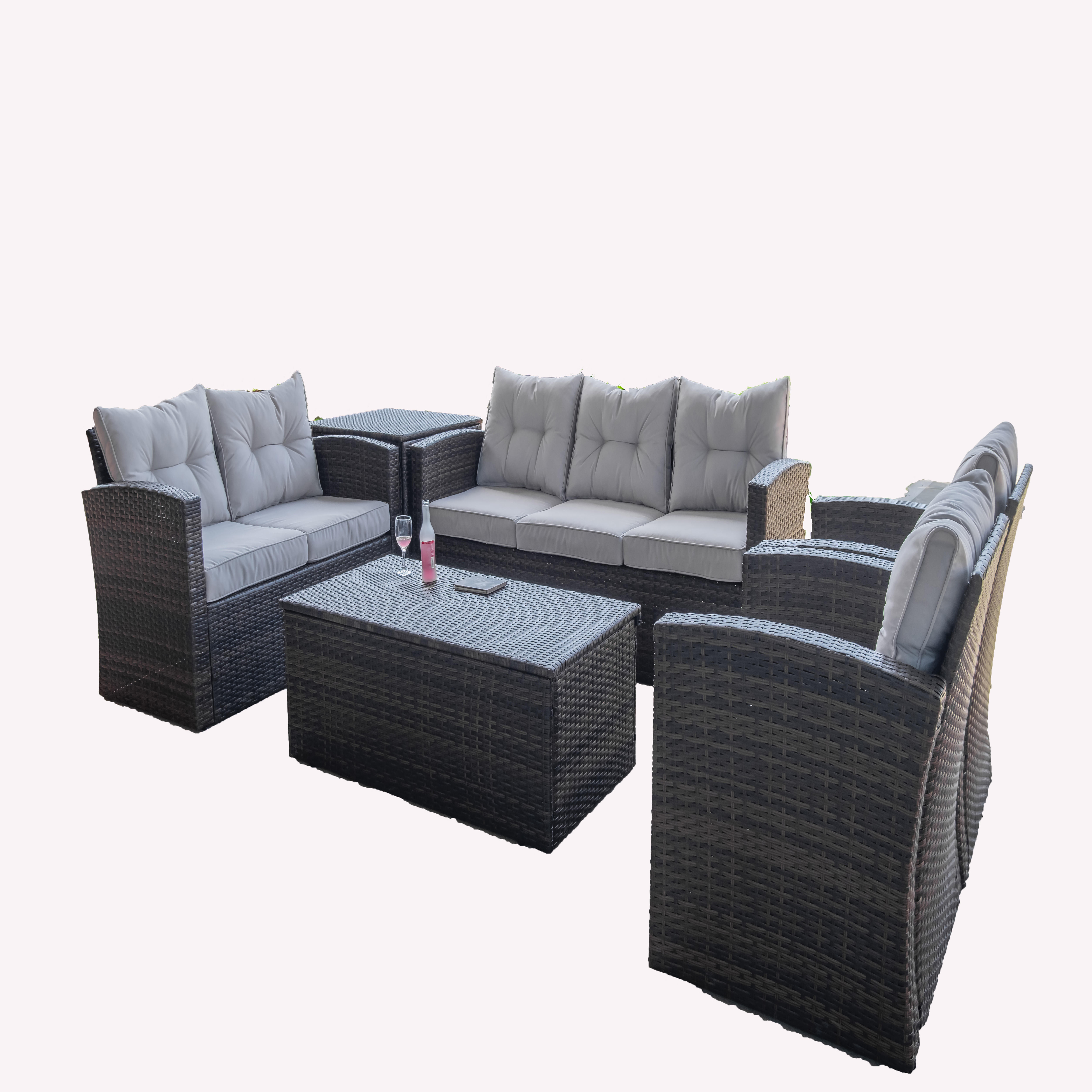 Rattan Cube Garden Furniture Modern Waterproof Design