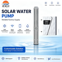 Pompe à eau solaire submersible en acier inoxydable à haute pression 28m³/h, hauteur de refoulement 120m, avec contrôleur multi-protection intégré pour les plateaux