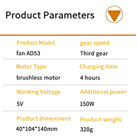 Souffleur d'air comprimé électrique rechargeable sans fil, mini ventilateur turbo, nettoyeur d'écran, moteur sans balais, batterie 4000 mAh