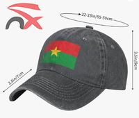 Modèle personnalisé Bonne qualité Fête nationale Fans de football Chapeau en coton Drapeau du Burkina Faso Casquette de baseball