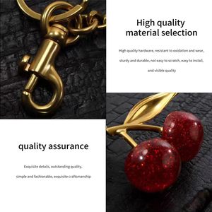 Các Nhà Sản Xuất Bán Hàng Trực Tiếp Cherry Keychain Túi Mặt Dây Chuyền Phụ Nữ Túi Đồ Trang Sức Đẹp Xe Keychain 3D Pha Lê Cherry Keychain - Product Image 5