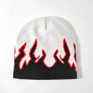 Gorro de punto Flame para hombre, estilo urbano, cálido, jacquard, para exteriores, resistente al frío - Product Image 2