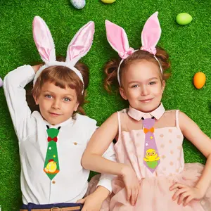 बच्चों के प्रदर्शन पोशाक सहायक उपकरण ईस्टर पार्टी सजावट आपूर्ति के लिए नए कार्टून बनी अंडे ईस्टर टाई उपहार