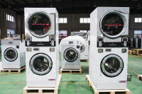 Heavy Duty Stack Washer Dryer Stainless Steel 304 Industrial Stacked Washer Dryer for Hotel Hospital OPL Laundry Room