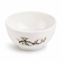 Service de table en mélamine 8 pièces, motif fleurs de pêcher style peinture à l'encre, nouvelle vaisselle florale rose de style chinois pour restaurant CE