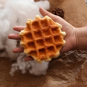 Artificial Simulation Brunch Faux Belgian Waffle Breakfast Cafe Model Dessert Cream Display Diy Chocolate Props Window PU Soft - Product Image 5