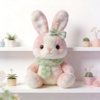 Peluche Lapin Rose Kawaii OEM ODM en Coton PP, Doux et Bien Rempli, Jouet Animal Personnalisé