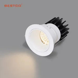 9W Commercial Hotel White LED Recessed Lighting Modern Functional COB Lights 4000K Color Temperature Office Aluminum Lamp Body