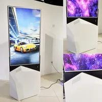 Écran LCD intérieur à double écran numérique transparent à haute luminosité de 43 pouces pour les kiosques publicitaires de fenêtre Solution de signalisation de magasin
