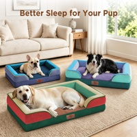 Maßgefertigtes Komfort-Hundebett aus Geschnitztem Samt, Wasserdichtes Orthopädisches Haustier-Sofa, Modisches Hochunterstützendes Schwammbett OEM