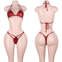 Ensembles de Lingerie Lumineux Deux Pièces de Qualité Supérieure pour Danse Exotique – Hauts Halter et Strings Ouverts dans le Dos – Idéaux pour Festivals et Soirées Rave