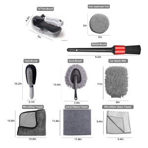 PEX 10PCs Car Detailing Brush Set Taladro Cepillos suaves Kit de <span class=keywords><strong>lavado</strong></span> para Interior Exterior <span class=keywords><strong>Lavado</strong></span> con bolsa - Product Image 5