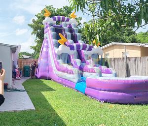 Deportes acuáticos al aire libre para niños, pista de obstáculos flotante, tobogán de salto inflable, obstáculos para el agua - Product Image 3