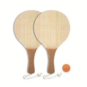 High Quality Sports Game Eco-friendly MDF Wooden Beach Paddle Ball Set Wooden <b>Table</b> Tennis Racket With Cork Handle - Product Image 3