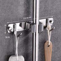 1 pièce, support de serpillière en acier inoxydable, organiseur pour outils utilitaires, rangement mural, porte-balai