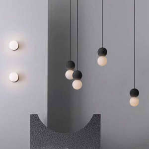 Nueva llegada pequeñas lámparas colgantes de cemento cocina comedor Mesa creativa bola de cristal luces colgantes para la habitación - Product Image 4