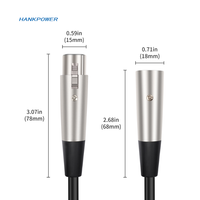 Câble de connexion audio pour console de mixage de microphone, en alliage de zinc, 3P XLR mâle vers femelle