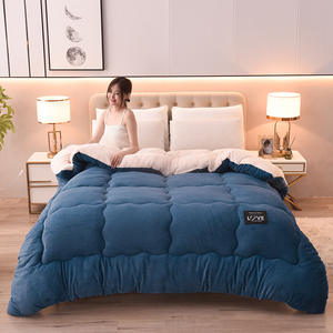 Edredon Guatear Hiver Épais Taille King Queen Vente Chaude Ins Populaire <span class=keywords><strong>Couette</strong></span> en Cachemire d'Agneau <span class=keywords><strong>Couette</strong></span> Chaude et Confortable pour Lit - Product Image 3