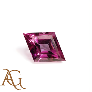 พลอยสีชมพูธรรมชาติทรงสี่เหลี่ยมขนมเปียกปูนแบบเหลี่ยมเพชรพลอยเคลือบขนาด7x10มม. สีชมพูสดใส - Product Image 4