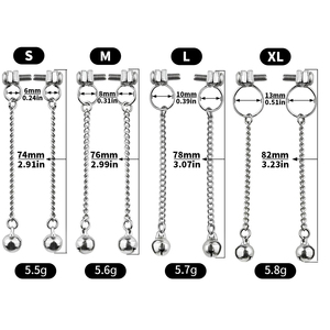 Pinces à mamelon en métal avec cloches pour femmes couples plaisir sexuel mamelon mamelon salle <span class=keywords><strong>de</strong></span> serrage accessoires amusants - Product Image 2