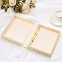 Boîte à clapet en lin personnalisée de qualité supérieure, classeur à anneaux en D, coffret cadeau style livre de table basse, étui de rangement de luxe pour album photo