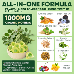 Rosebest Gummies Superalimentaires Personnalisés Sans Sucre 13-en-1 Force Maximale 100% Pur Biologique 1000mg Extrait de Feuille de Moringa - Product Image 2
