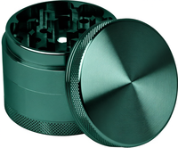 Moulin à épices et à noix en aluminium |   Ensemble de 4 pièces |   55 mm |   avec insert de tamis et racloir |   Vert