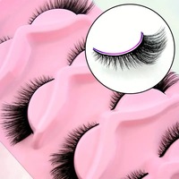 Qianmei 5 paires de faux cils en bande complète effet œil de chat, personnalisables avec logo, vente en gros, marque privée
