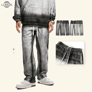 <span class=keywords><strong>Pantalones</strong></span> de chándal anchos vintage al por mayor, personalizados, de peso pesado, para <span class=keywords><strong>hombre</strong></span>, con cordón, forro polar, estilo oversize - Product Image 2