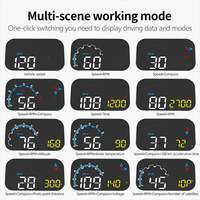 WiiYii Factory Direct M20 OBD2 GPS HUD 3.5" Écran LED Alerte de vitesse Affichage tête haute sur pare-brise de voiture Compteur de vitesse universel