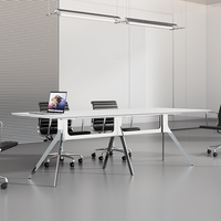 Meubles de bureau JUOU, table de réunion de luxe avec pieds en acier inoxydable, bureau de bureau moderne, table de salle de conférence et chaises