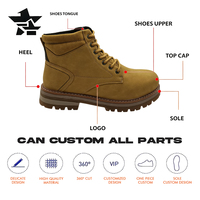 Bottes de travail tactiques personnalisées pour hommes, dessus en cuir nubuck, semelle extérieure en caoutchouc antidérapante, bottes hautes à la cheville, bottes décontractées d'hiver